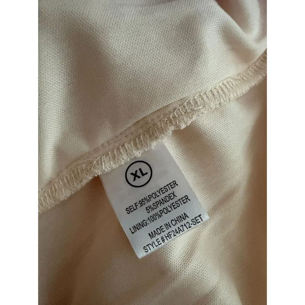 NWT Fashion Nova Candice Mesh Skirt Set - Cream. Size XL